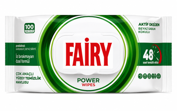 Вологі серветки для прибирання Fairy Power Wipes Active Oxygen, 100 шт SH-0029 фото