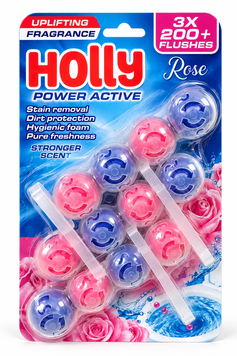 Holly Color Power Rose &mdash; підвісний блок для унітаза з ароматом троянди, 3 шт. SH-0679 фото