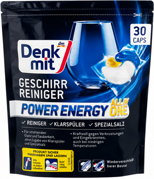 Капсули для посудомийної машини Denkmit Power Energy All in One, 30 шт. SH-0199 фото
